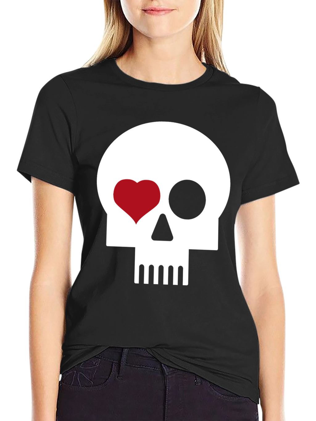 Skull Heart Eye Black T-Shirt