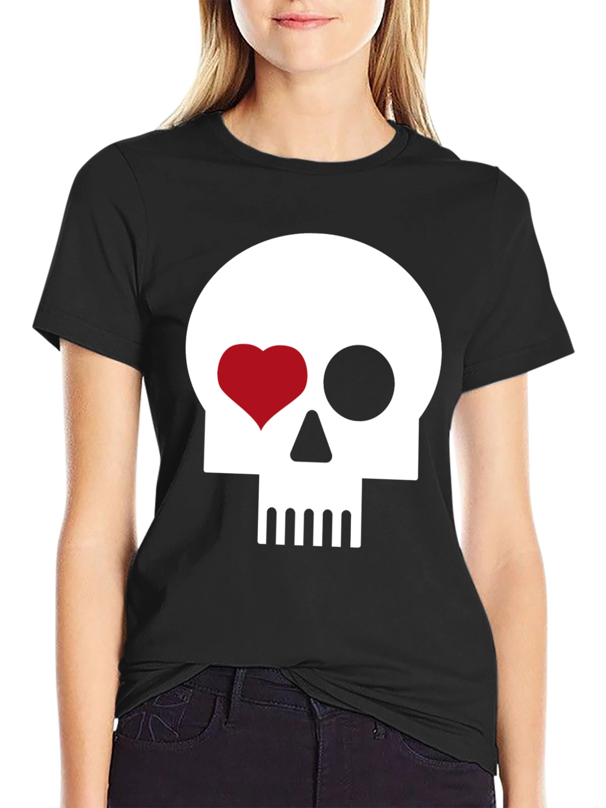 Skull Heart Eye Black T-Shirt