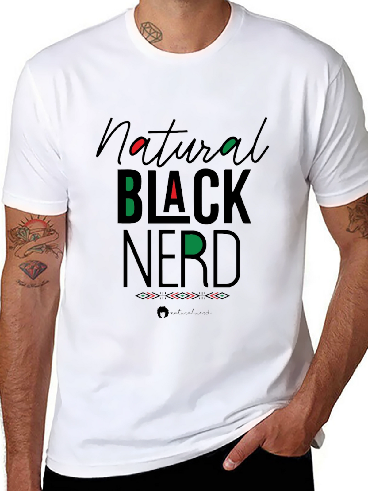 Natural Black Nerd Graphic Tee