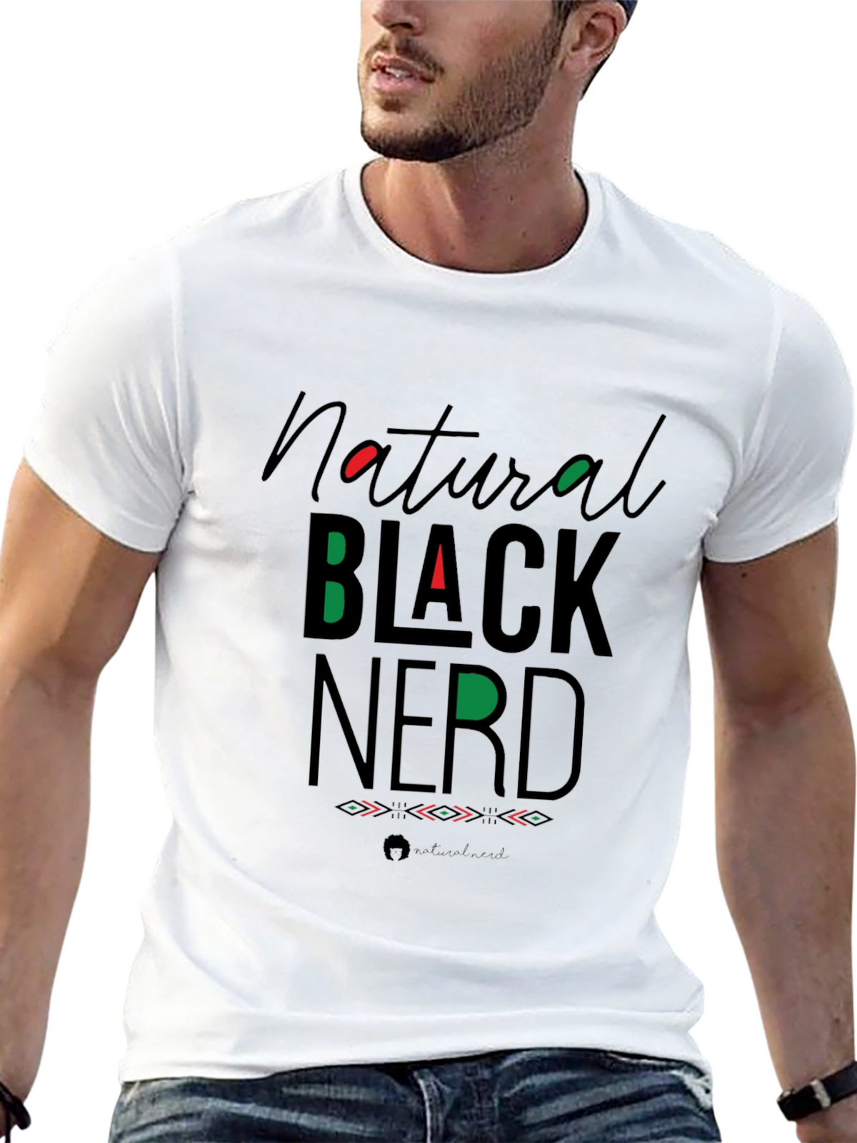 Natural Black Nerd Graphic Tee