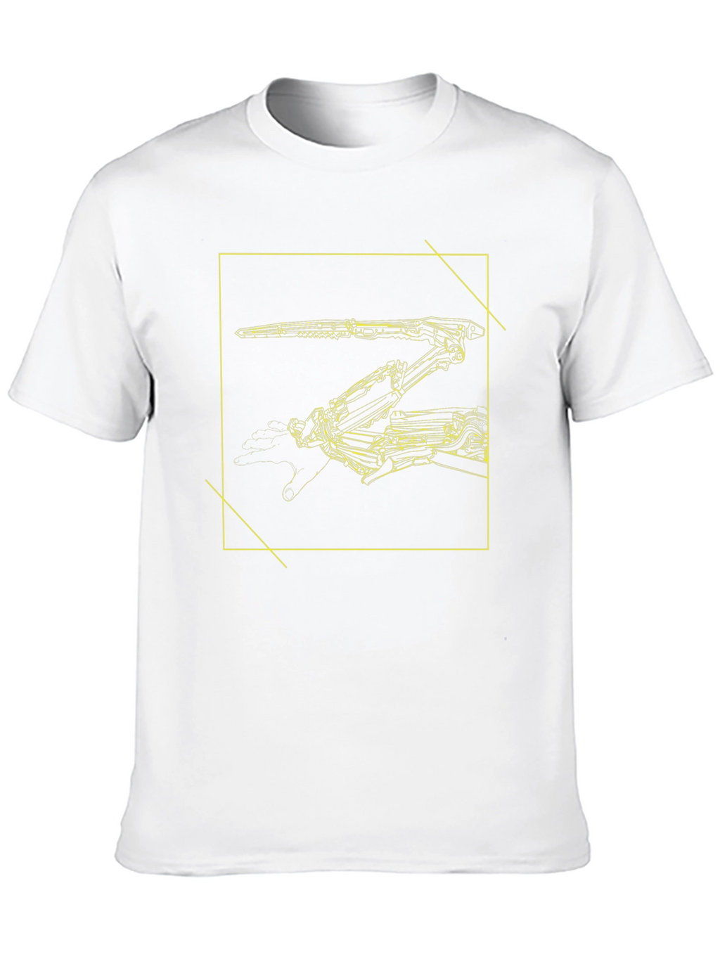 Futuristic Robot Arm Graphic Black Tee