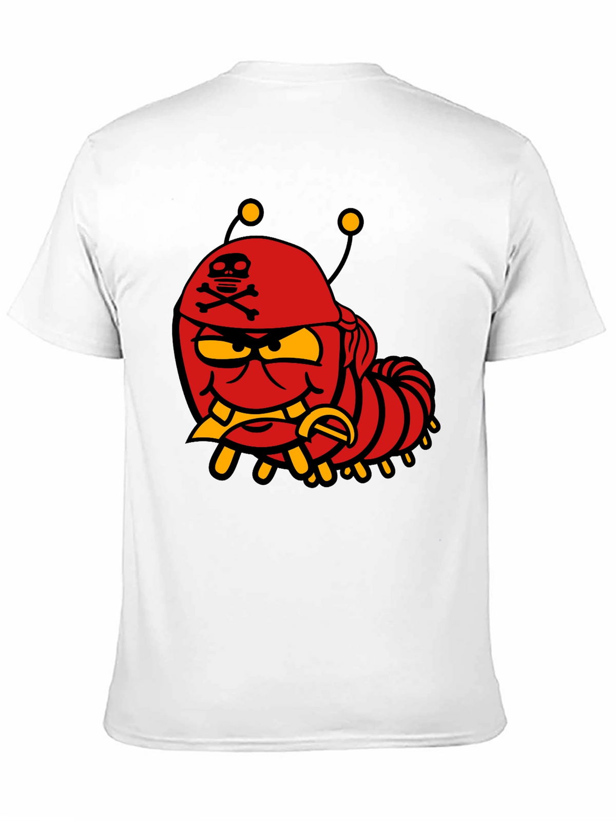 Cartoon Caterpillar Pirate Graphic T-Shirt