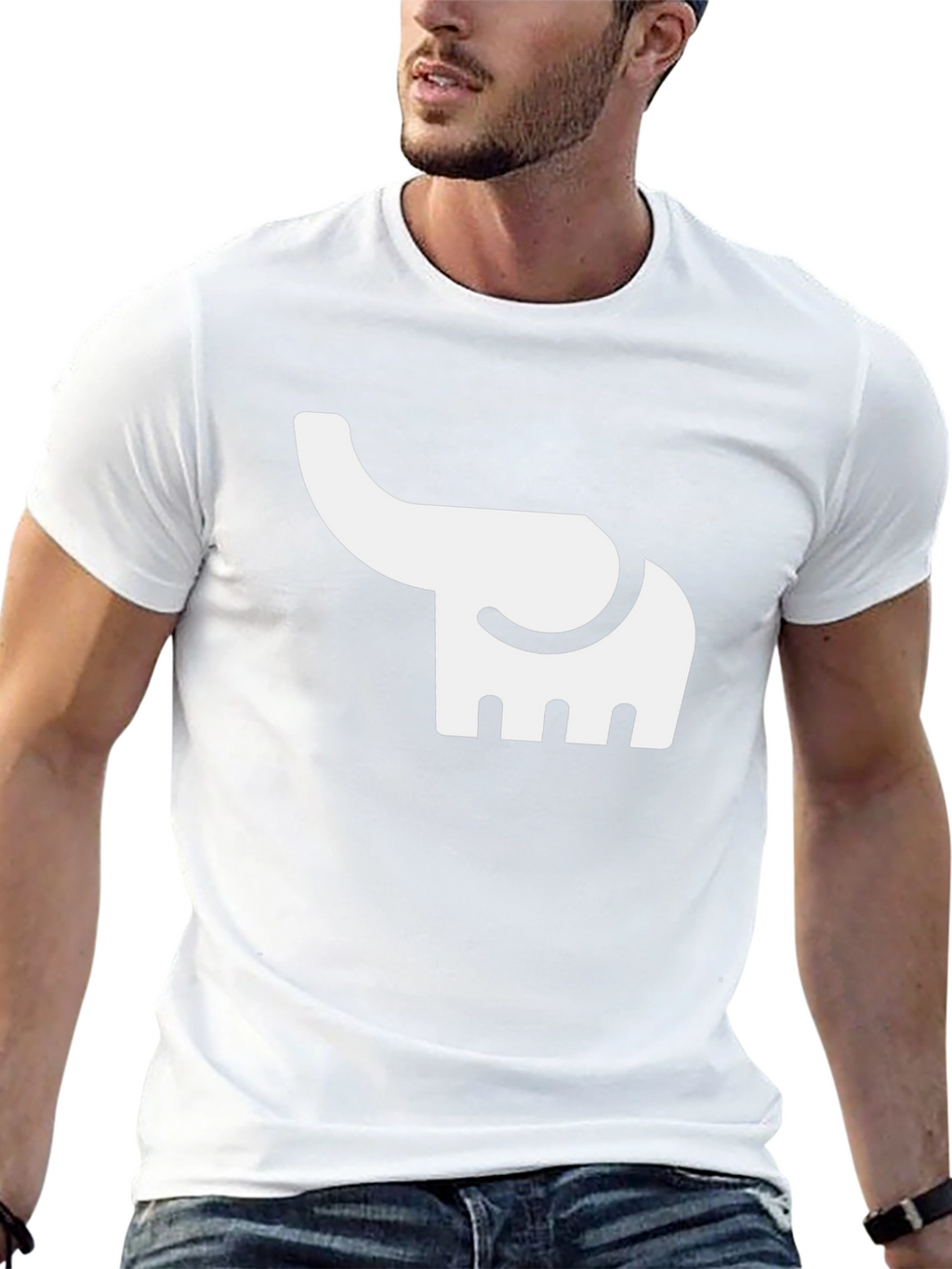 Elephant Graphic Tee - Black Cotton Casual