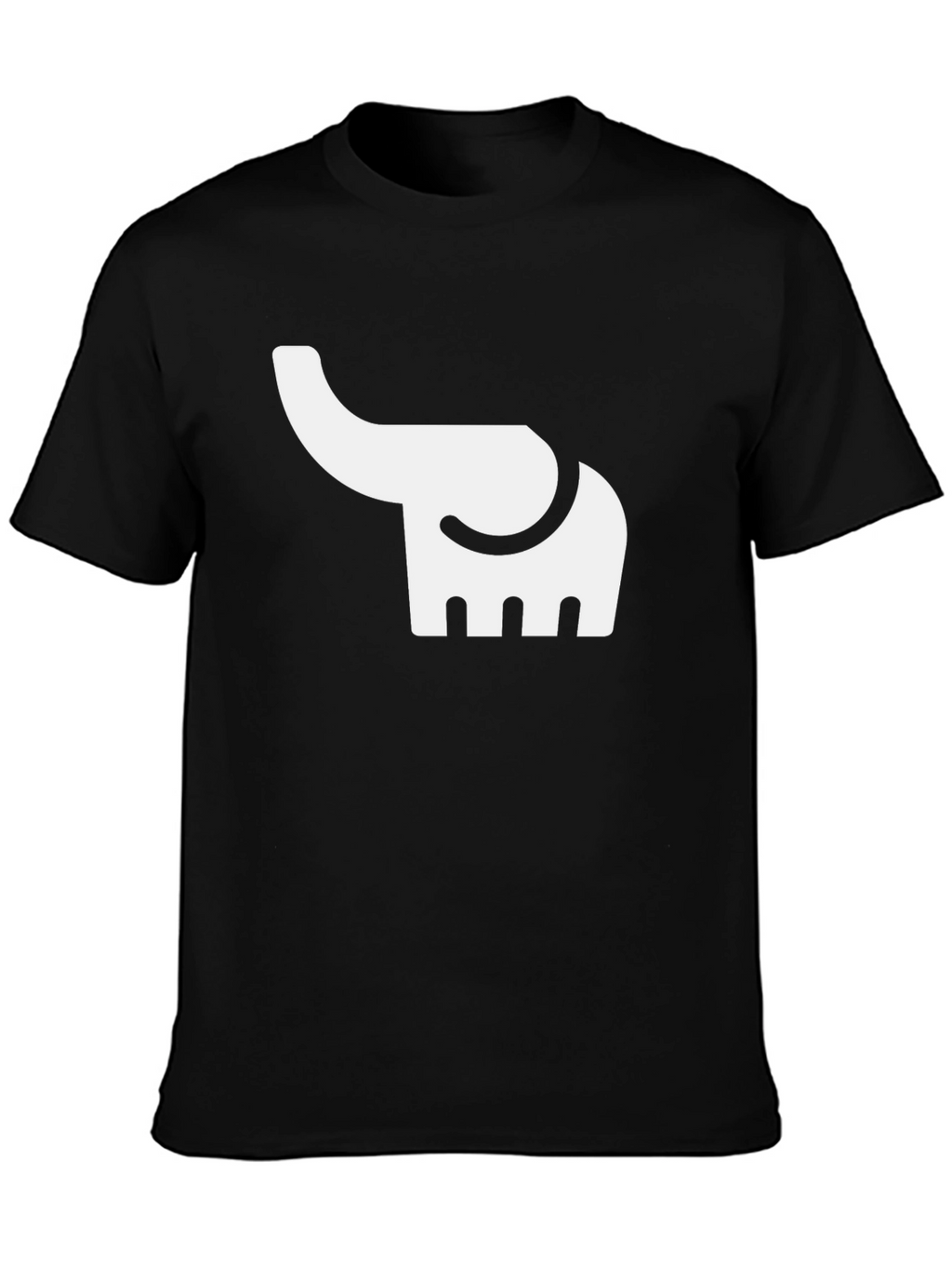 Elephant Graphic Tee - Black Cotton Casual