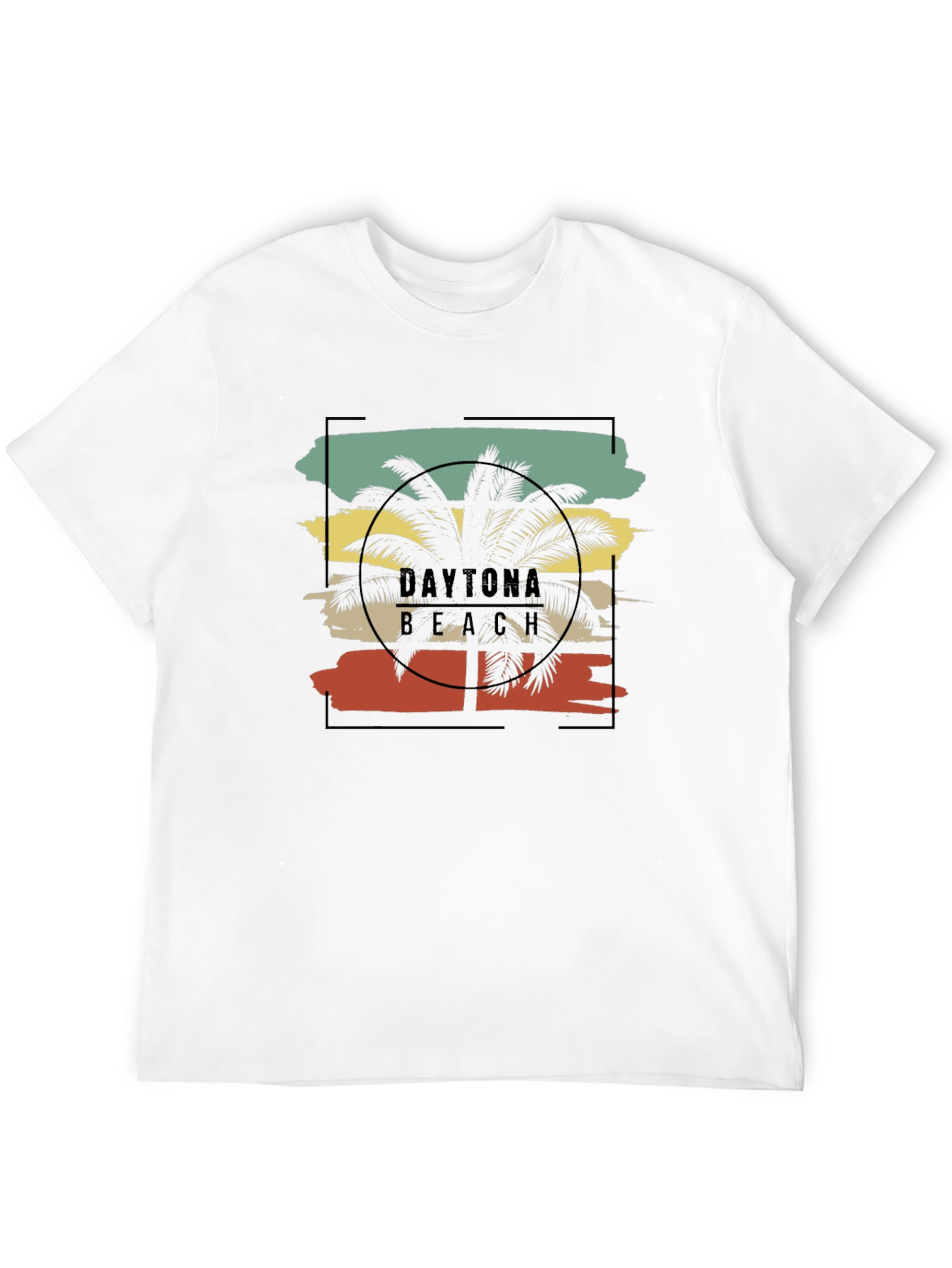 Daytona Beach Palm Tree Black T-Shirt
