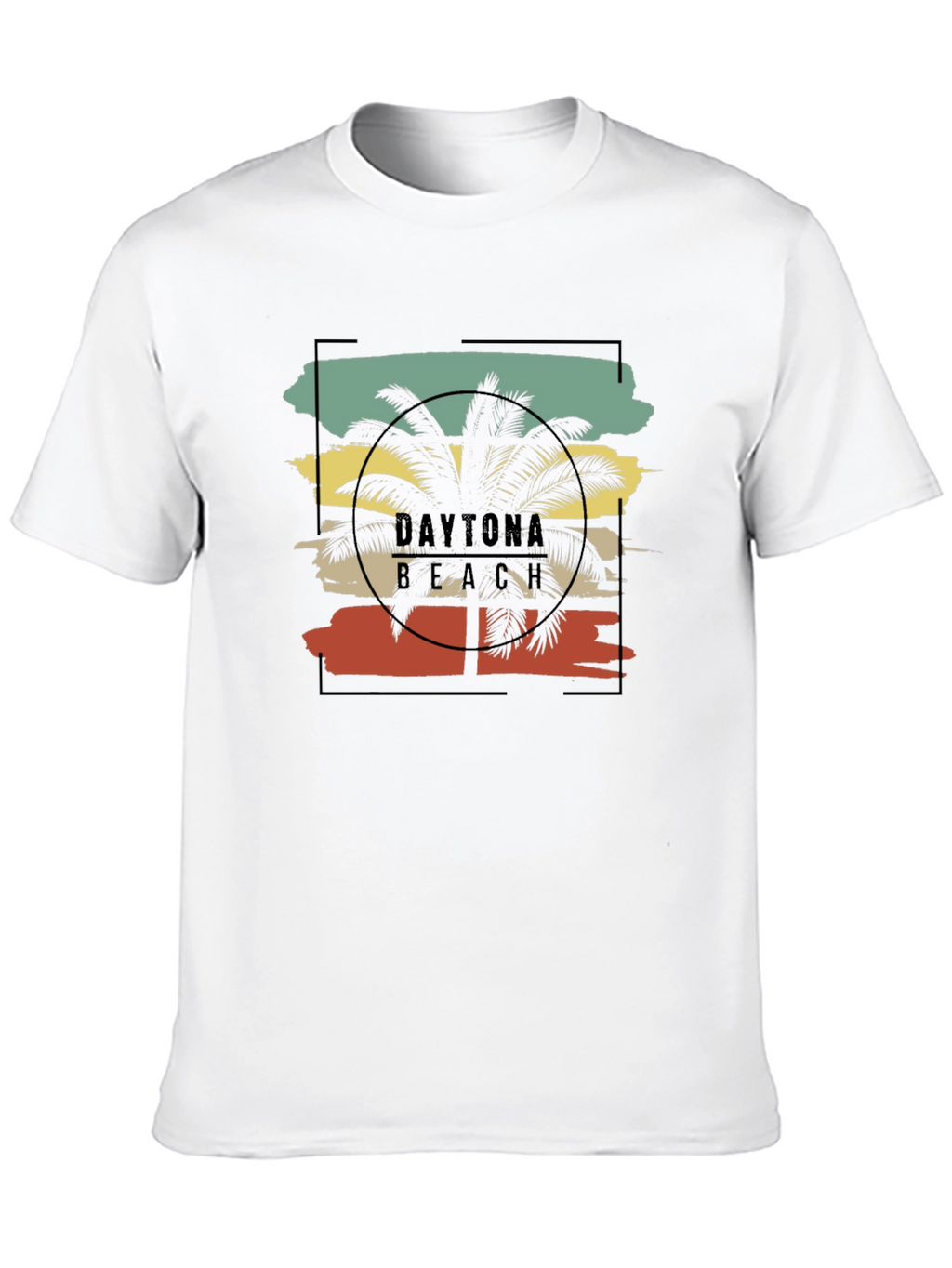Daytona Beach Palm Tree Black T-Shirt