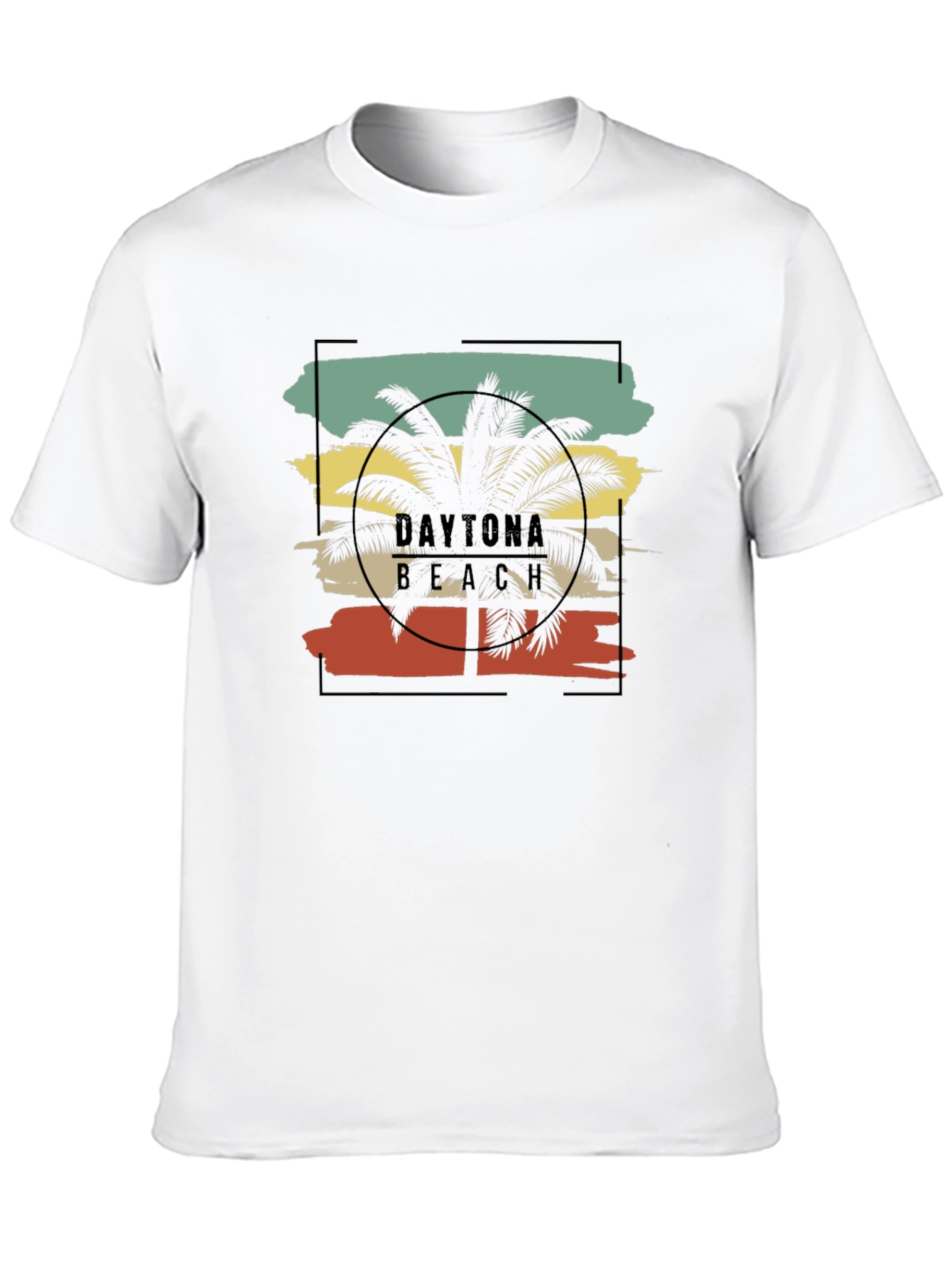 Daytona Beach Palm Tree Black T-Shirt