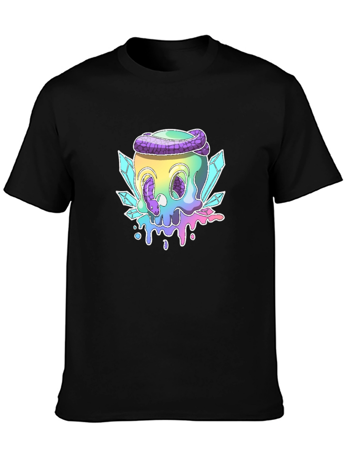 Skull & Snake Graphic Tee - Black