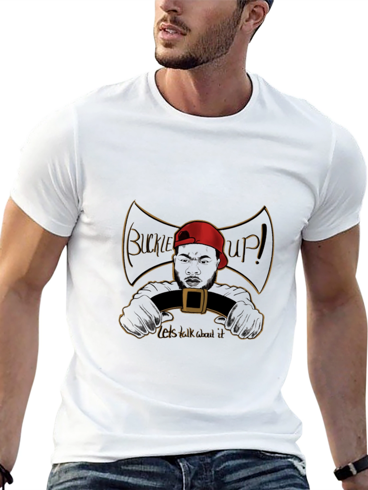 Buckle Up Graphic Tee - Talk About It