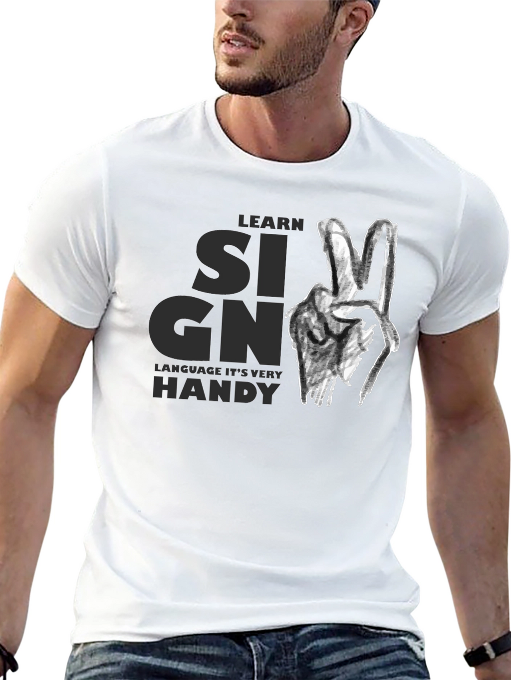 Learn Sign Language Graphic Tee - Black