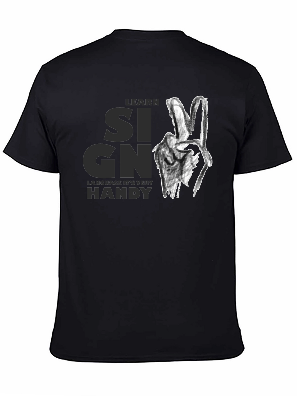 Learn Sign Language Graphic Tee - Black