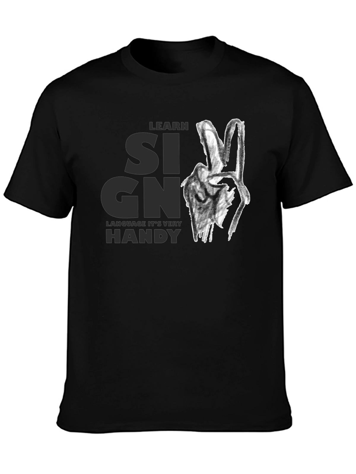Learn Sign Language Graphic Tee - Black