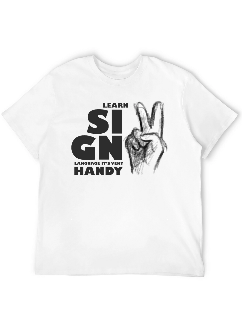 Learn Sign Language Graphic Tee - Black