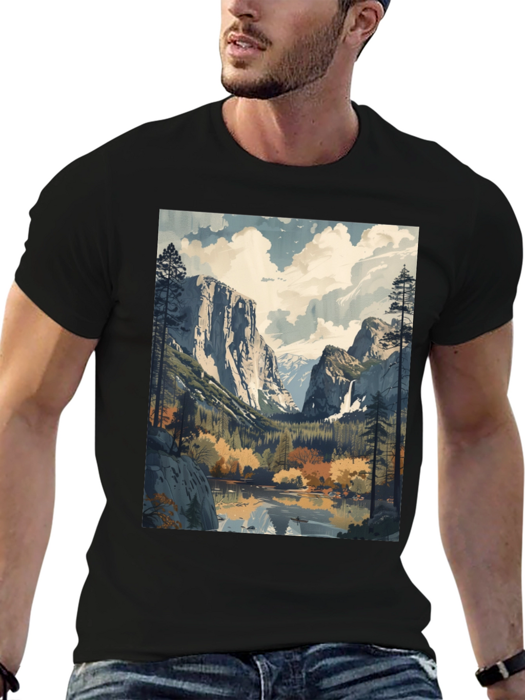 Yosemite Valley Landscape Graphic Tee