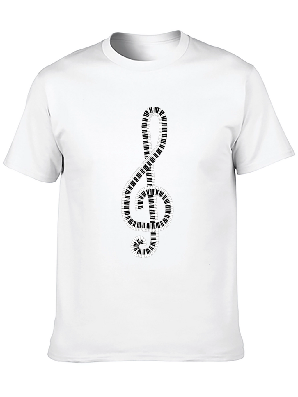 Music Lovers Treble Clef Piano Keys Graphic T-Shirt