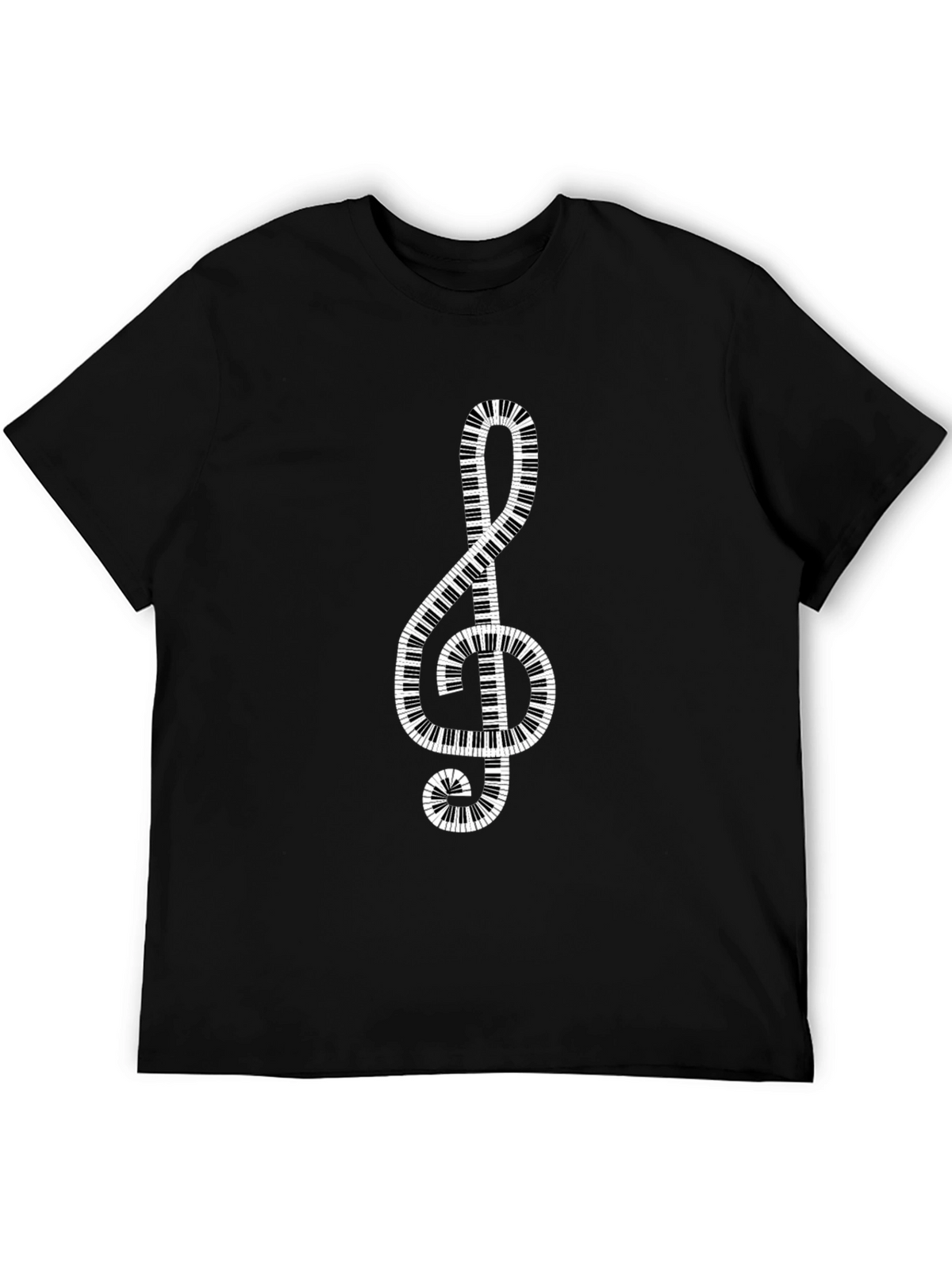 Music Lovers Treble Clef Piano Keys Graphic T-Shirt