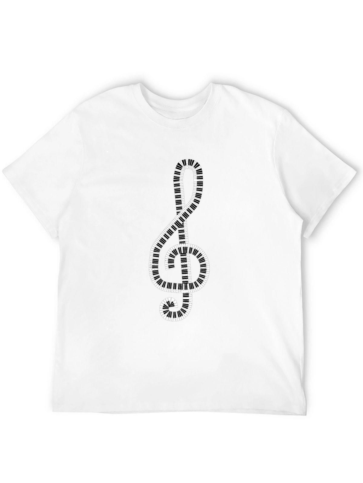 Music Lovers Treble Clef Piano Keys Graphic T-Shirt