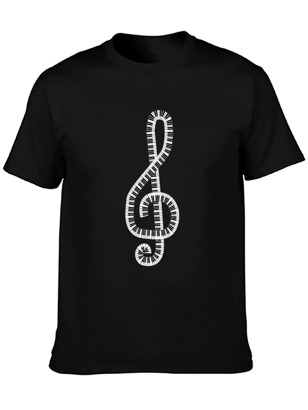 Music Lovers Treble Clef Piano Keys Graphic T-Shirt