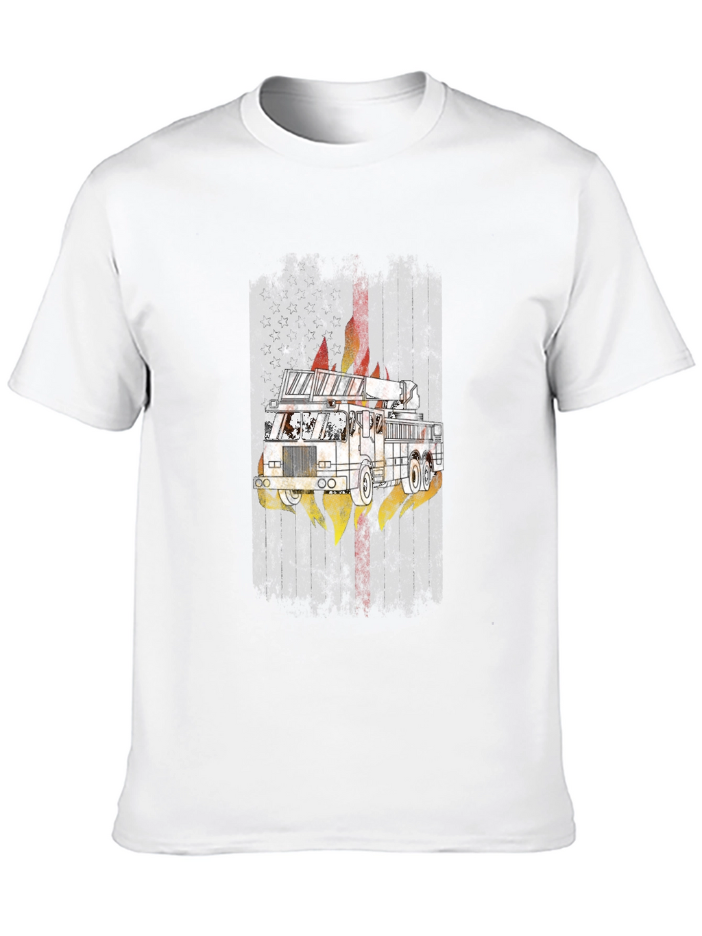 Fire Truck Graphic Tee - Mens Black T-Shirt