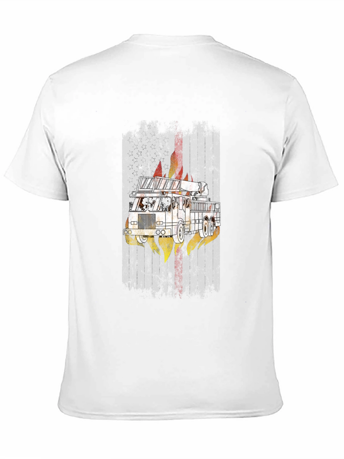 Fire Truck Graphic Tee - Mens Black T-Shirt
