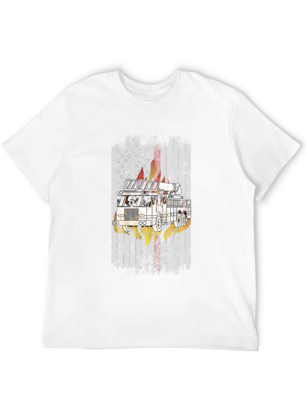 Fire Truck Graphic Tee - Mens Black T-Shirt