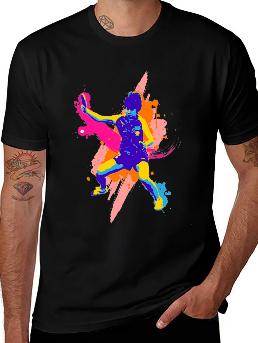 Vibrant Table Tennis Graphic T-Shirt - Bold Design