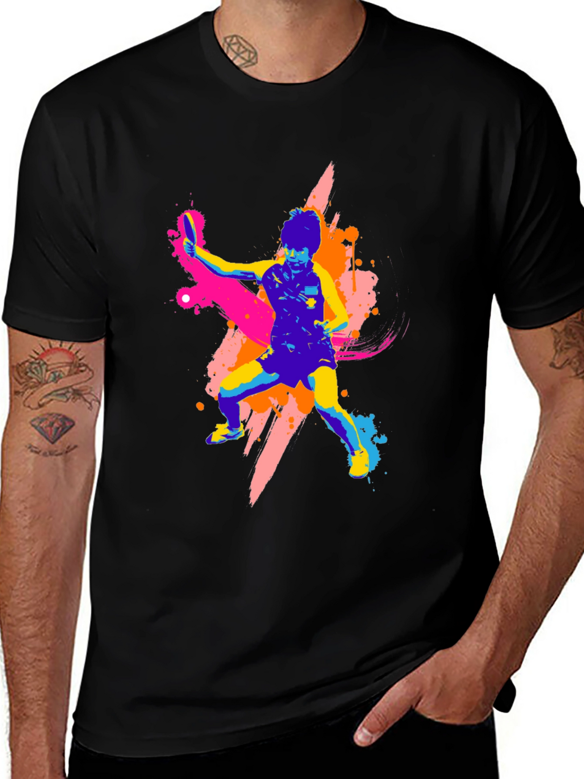 Vibrant Table Tennis Graphic T-Shirt - Bold Design
