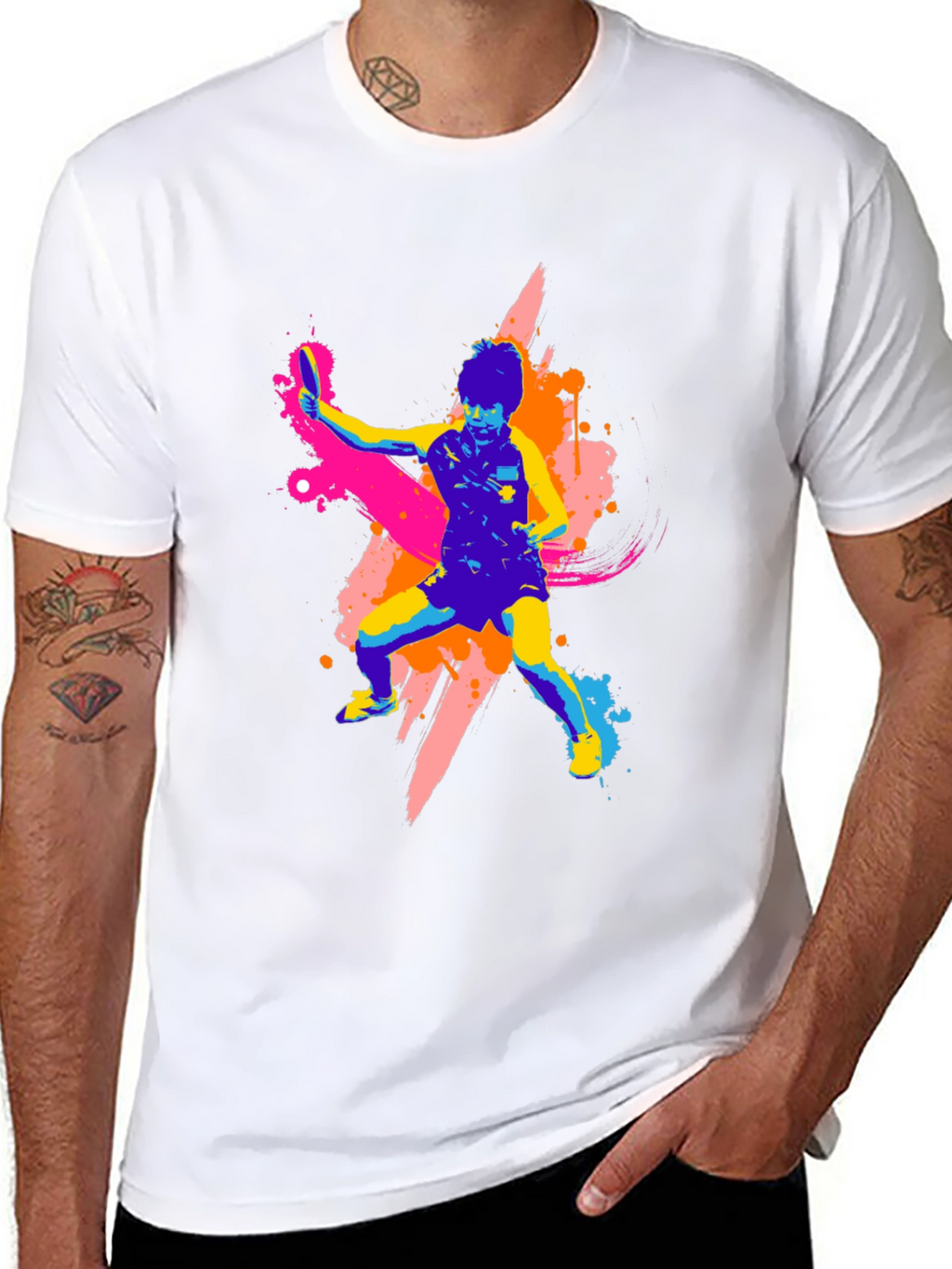 Vibrant Table Tennis Graphic T-Shirt - Bold Design