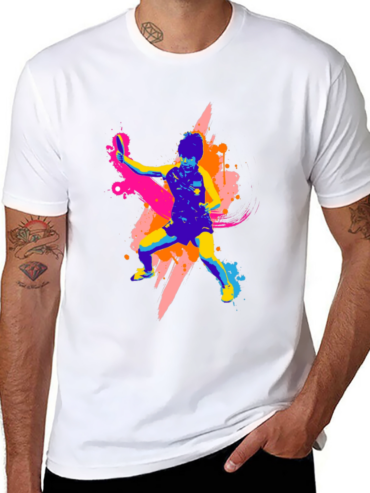 Vibrant Table Tennis Graphic T-Shirt - Bold Design