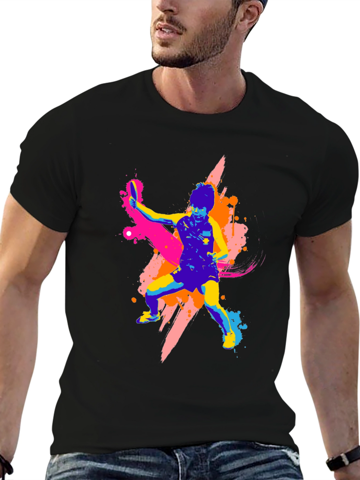 Vibrant Table Tennis Graphic T-Shirt - Bold Design