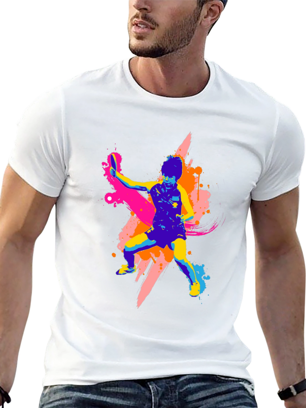 Vibrant Table Tennis Graphic T-Shirt - Bold Design