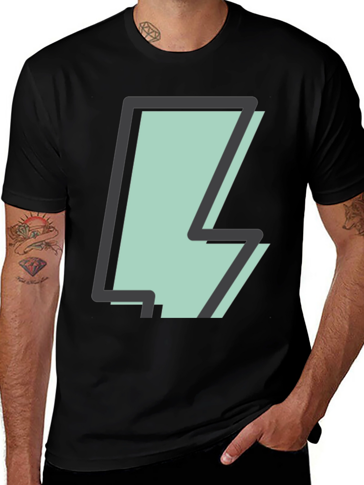 Lightning Bolt Graphic T-Shirt - Cool & Trendy