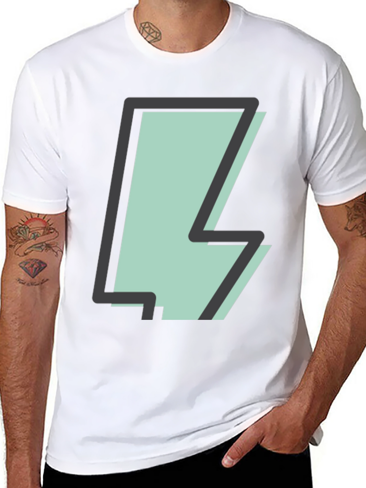 Lightning Bolt Graphic T-Shirt - Cool & Trendy
