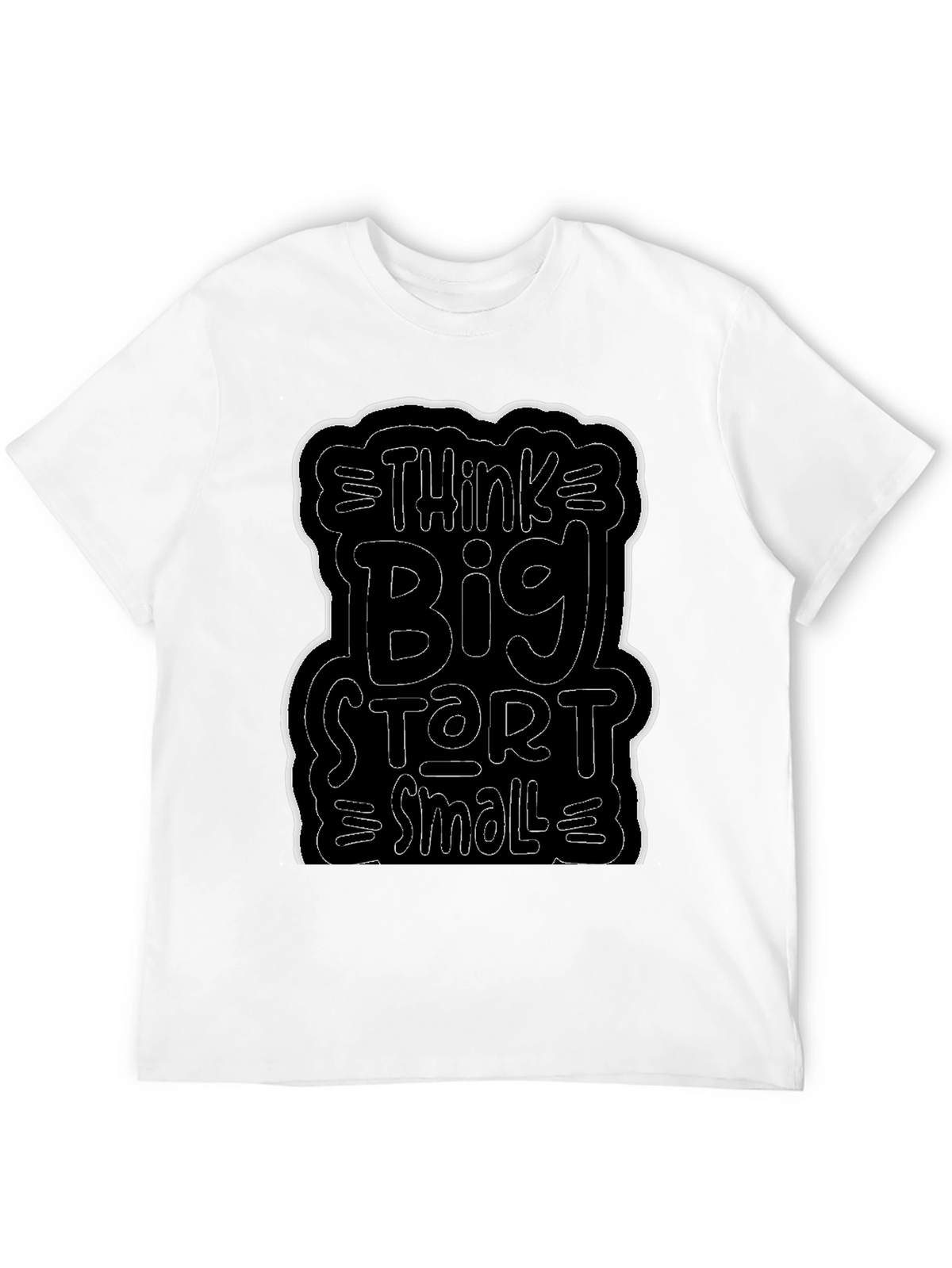 Think Big Start Small Black Graphic Tee