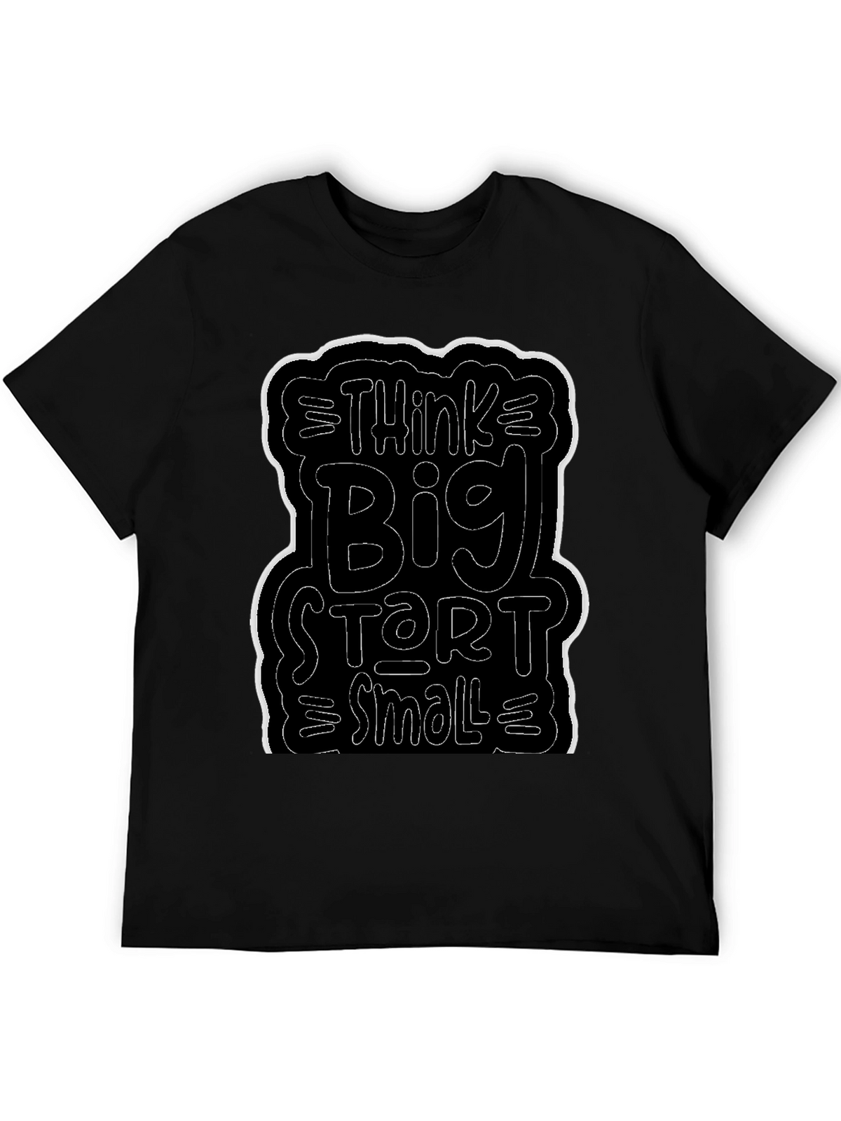 Think Big Start Small Black Graphic Tee