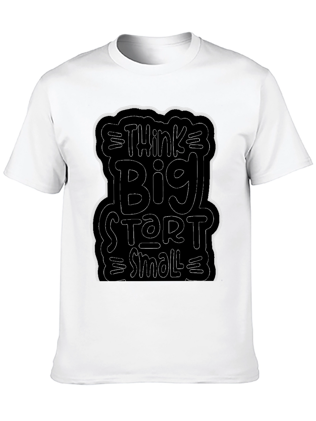 Think Big Start Small Black Graphic Tee