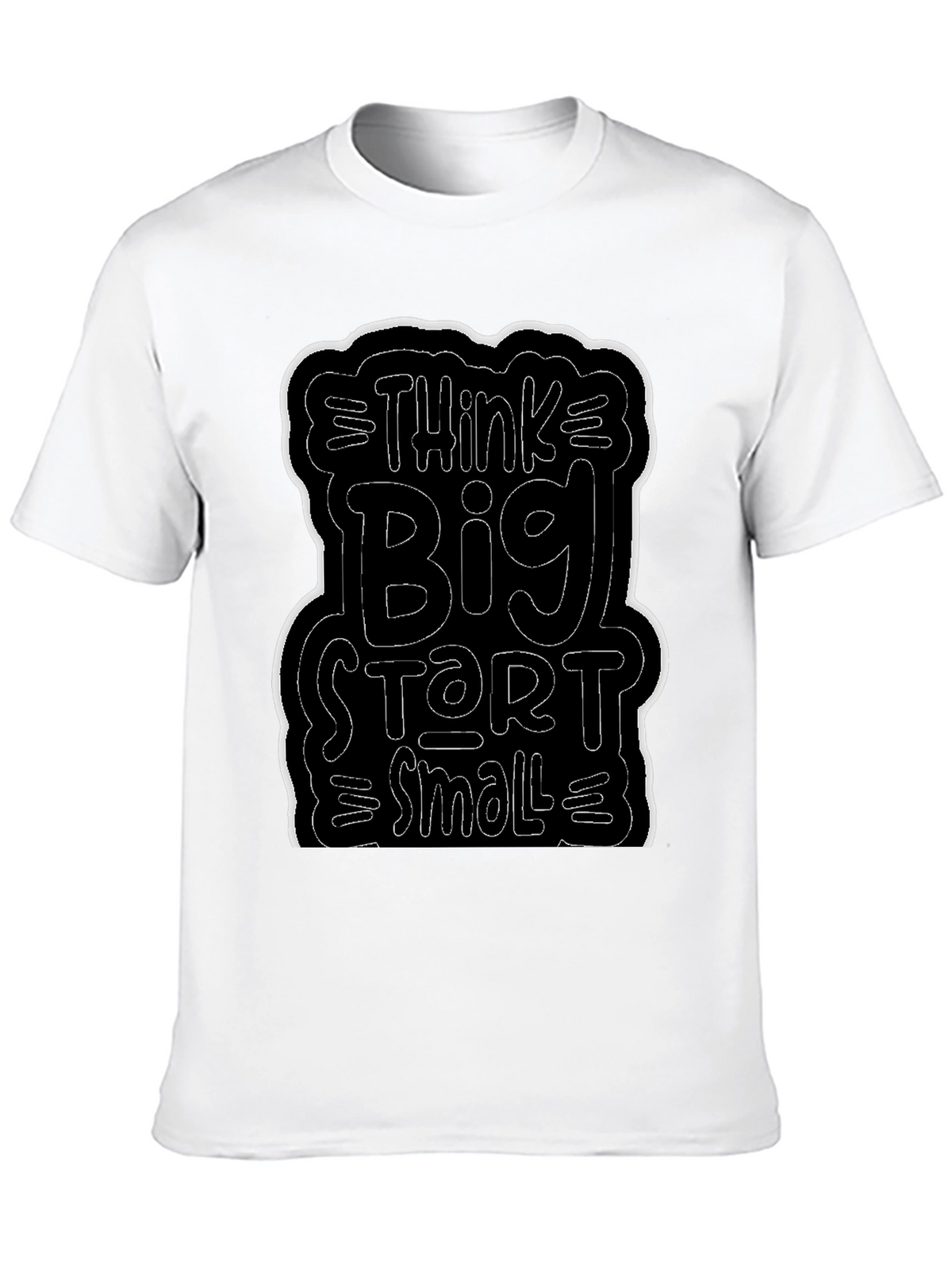 Think Big Start Small Black Graphic Tee