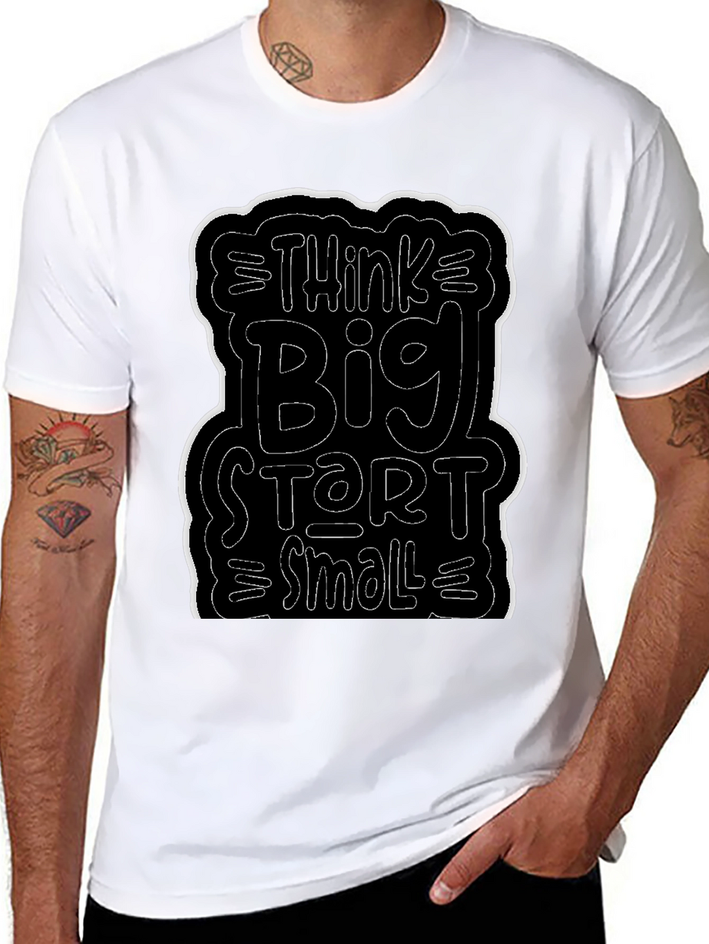 Think Big Start Small Black Graphic Tee