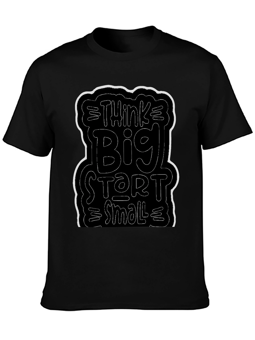 Think Big Start Small Black Graphic Tee