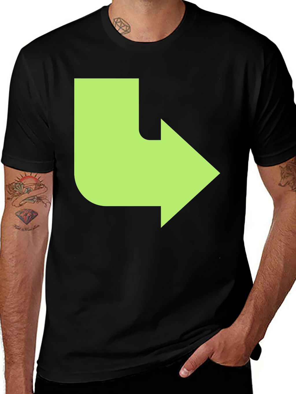 Right Turn Arrow Graphic Tee - Black