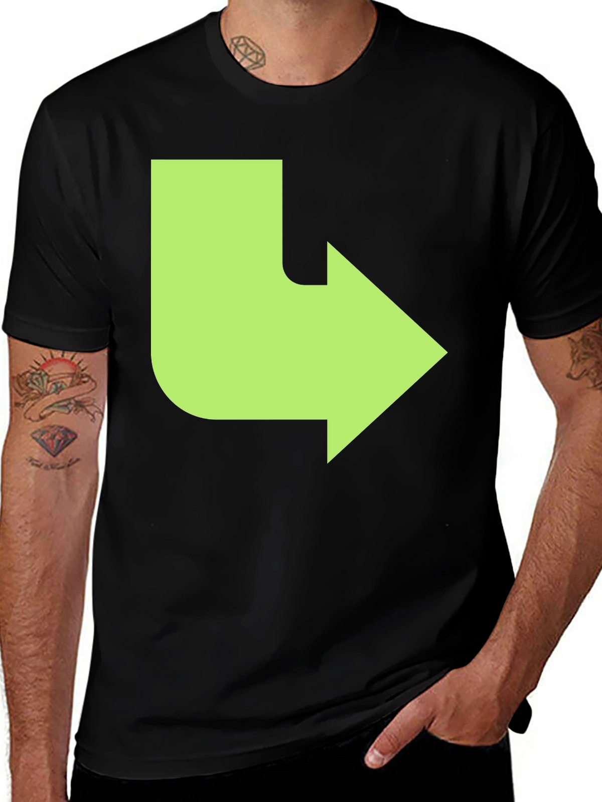 Right Turn Arrow Graphic Tee - Black