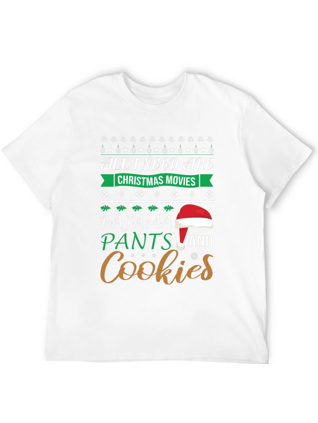 Christmas Movies Pajama Pants Cookies Graphic T-Shirt
