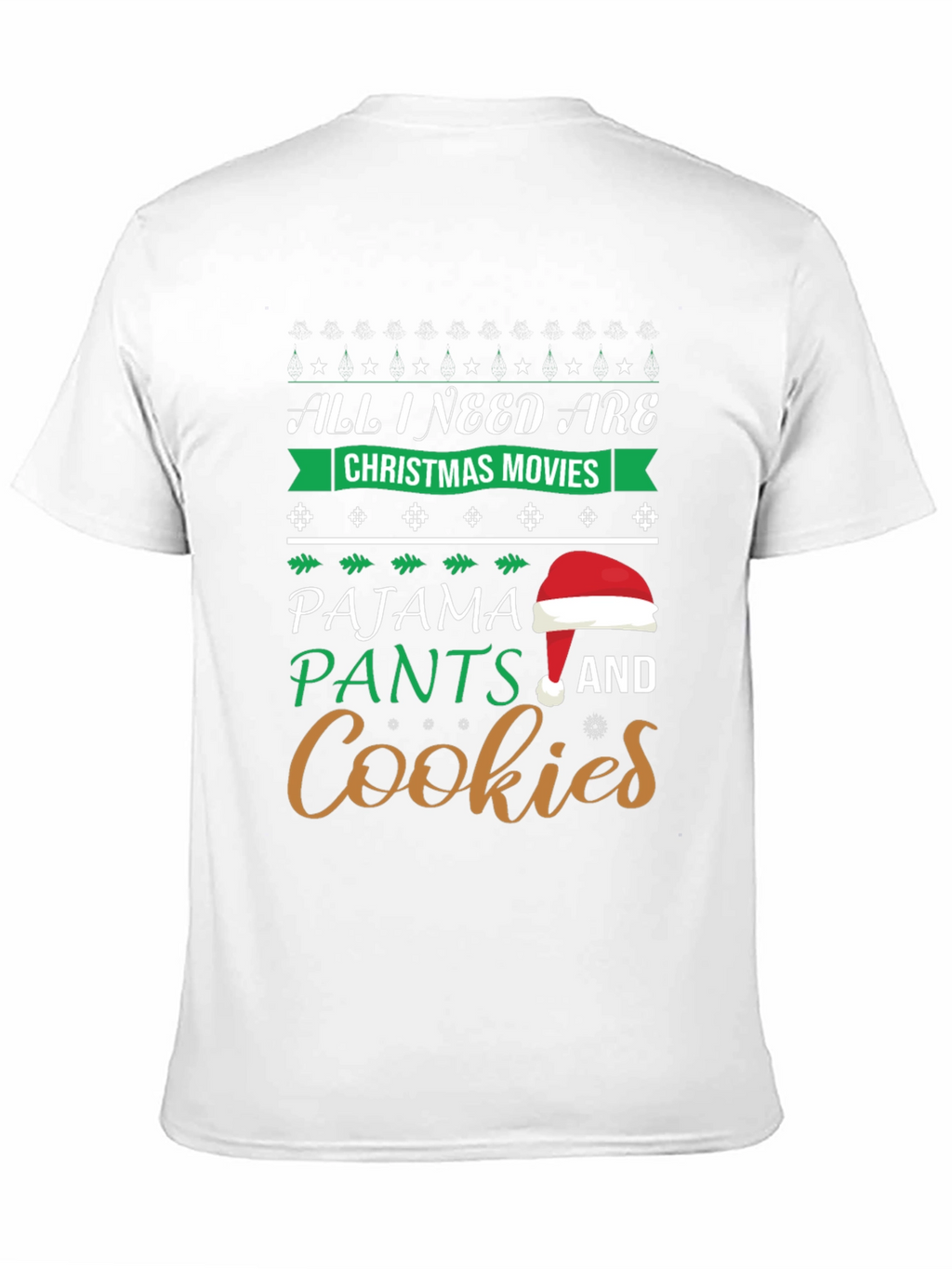 Christmas Movies Pajama Pants Cookies Graphic T-Shirt