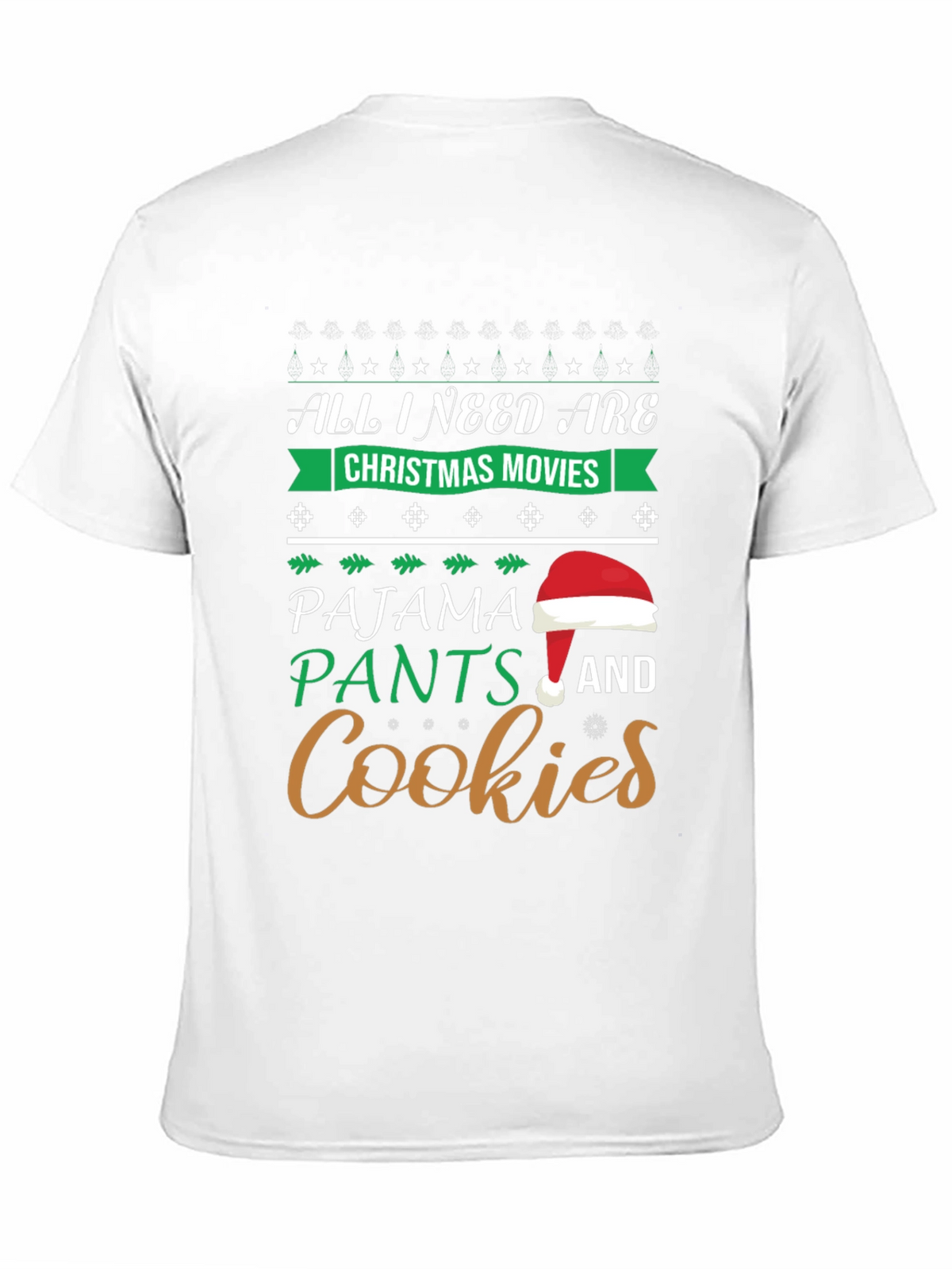 Christmas Movies Pajama Pants Cookies Graphic T-Shirt
