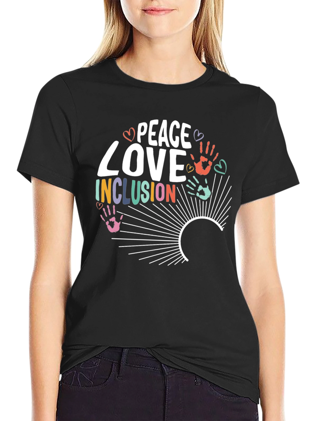 Peace Love Inclusion Graphic T-Shirt