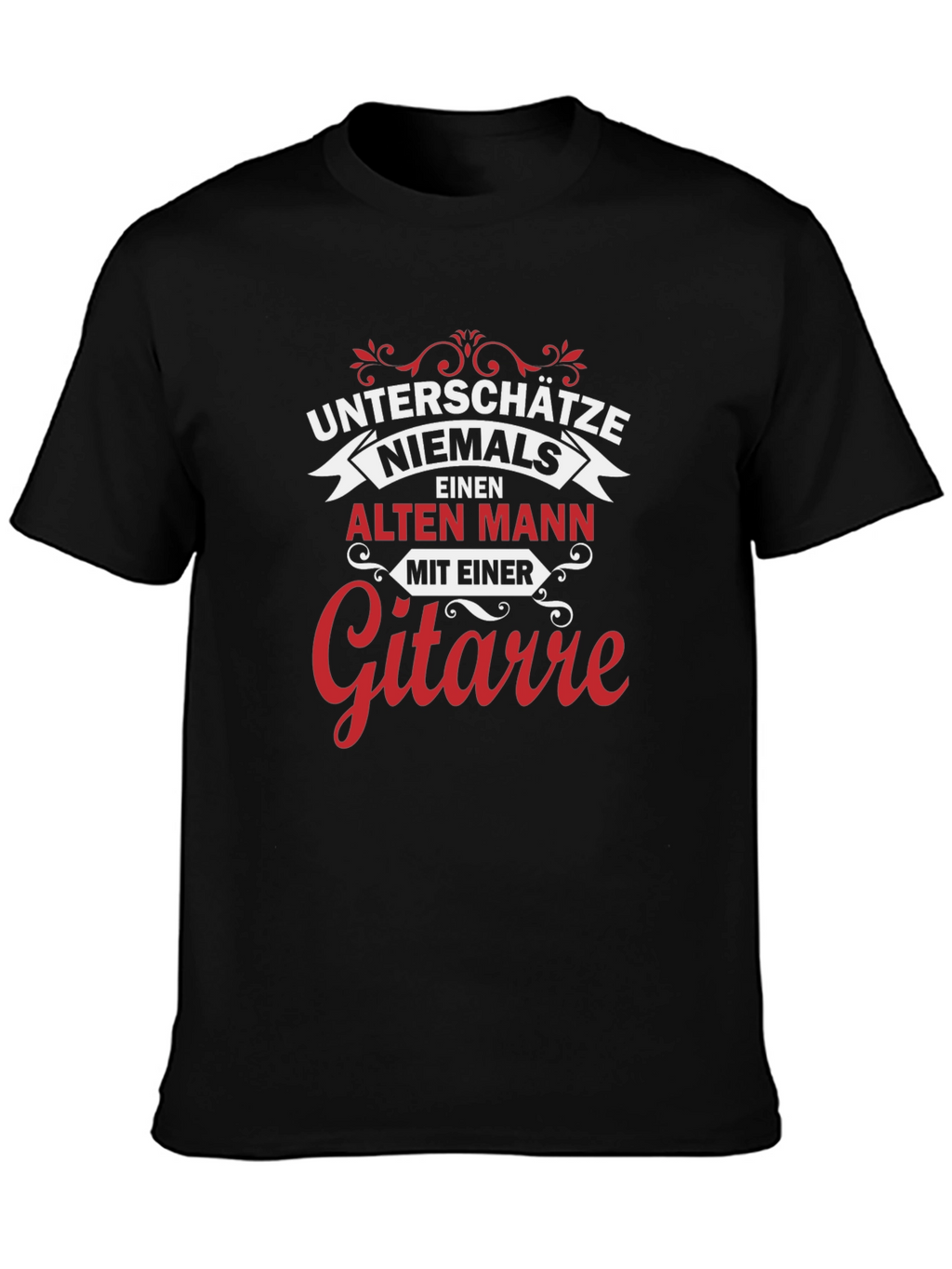 Never Underestimate Old Man Guitarist Graphic Tee