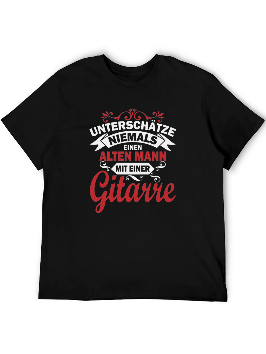 Never Underestimate Old Man Guitarist Graphic Tee