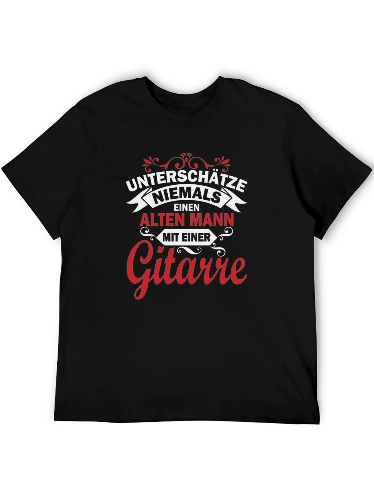Never Underestimate Old Man Guitarist Graphic Tee