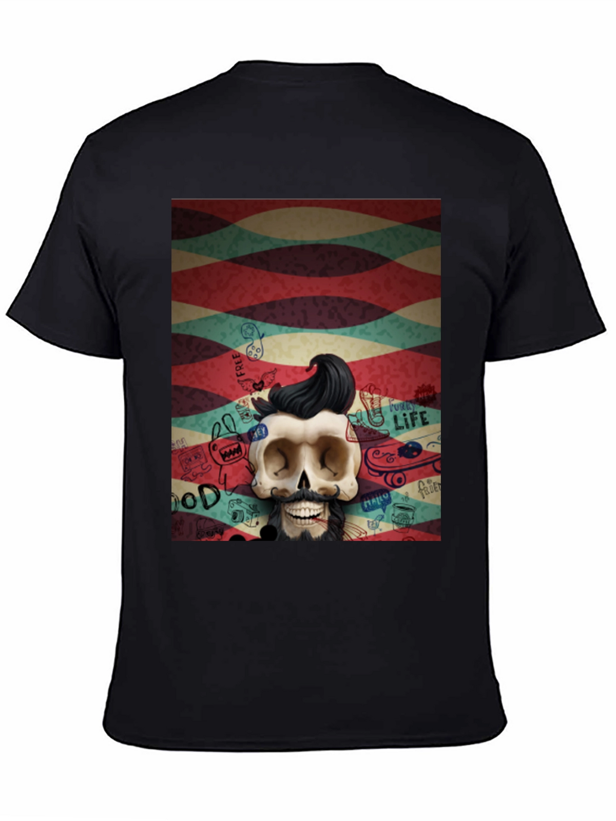 Hipster Skull Graphic Tee - Unique Art Design