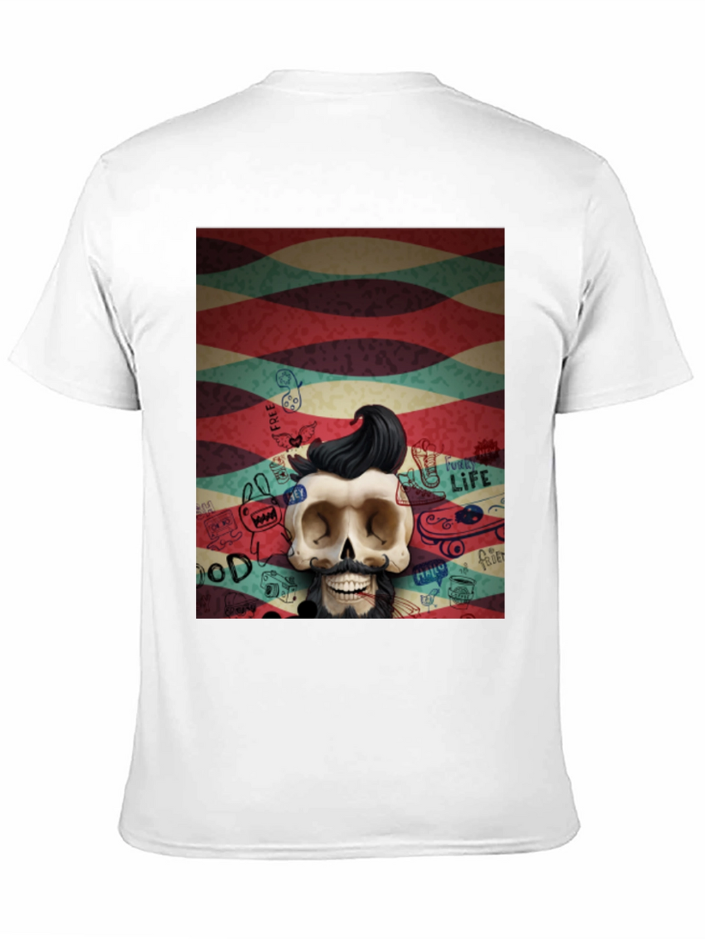 Hipster Skull Graphic Tee - Unique Art Design